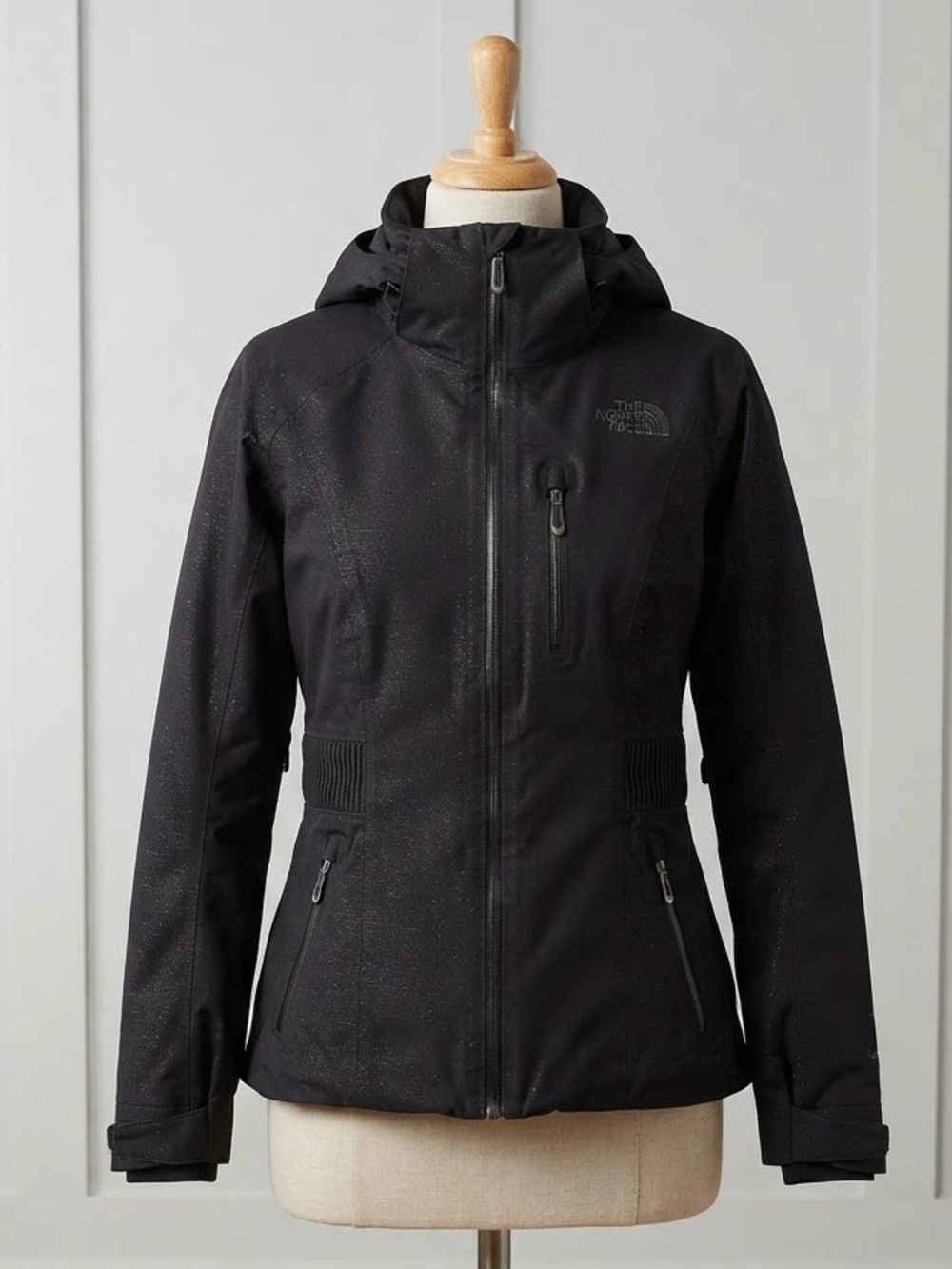 The North Face Women's Black Hooded Ski Jacket Shimmer Size S